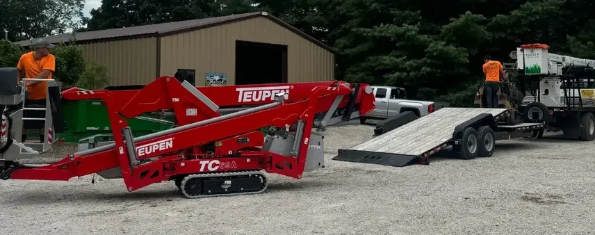 Tree removal equipment used for residential tree removal in Burlington, WI.